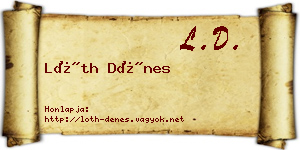 Lóth Dénes névjegykártya
