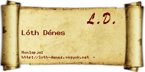 Lóth Dénes névjegykártya